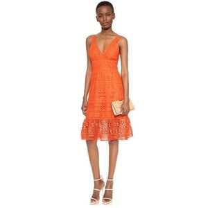 New Diane Von furstenberg Triana Coral
Orange Lace Midi Dress 0